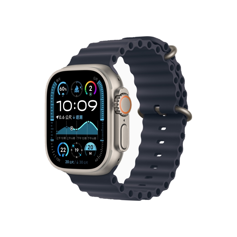 Apple 蘋果 Apple Watch Ultra 2 GPS + LTE 49 mm 原色鈦金屬錶殼配海軍藍色海洋錶帶