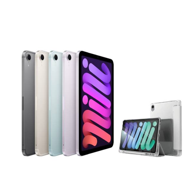 Apple 蘋果 第七代 iPad mini 8.3 吋 256G WiFi+高透光滿版保護貼+三折休眠防摔殼超值組