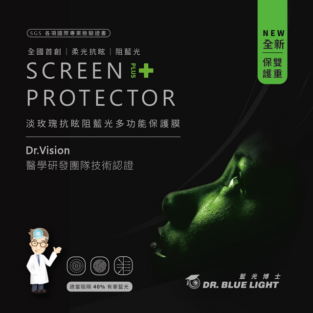 藍光博士 淡玫瑰抗眩阻藍光多功能保護膜 iPhone 14PRO MAX