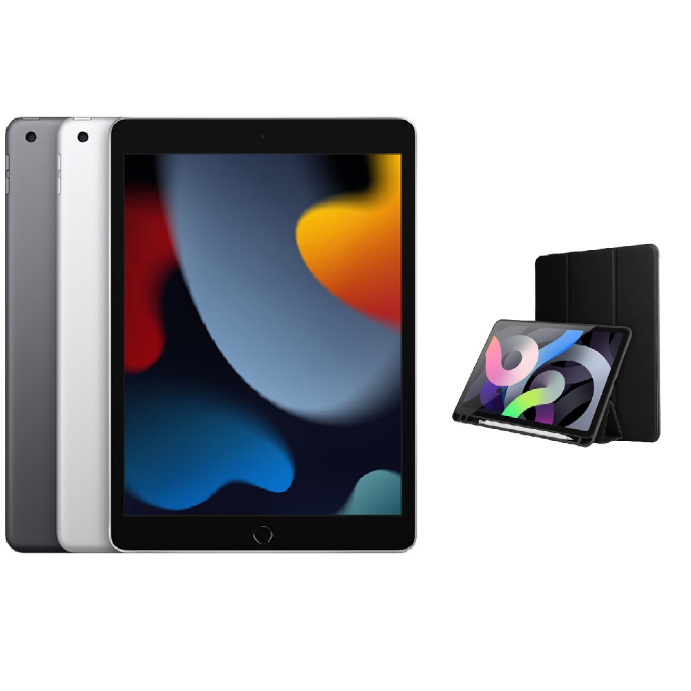 Apple 蘋果 iPad 9 10.2吋 2021 256G 銀色 4G行動網路版 玻貼皮套配件組