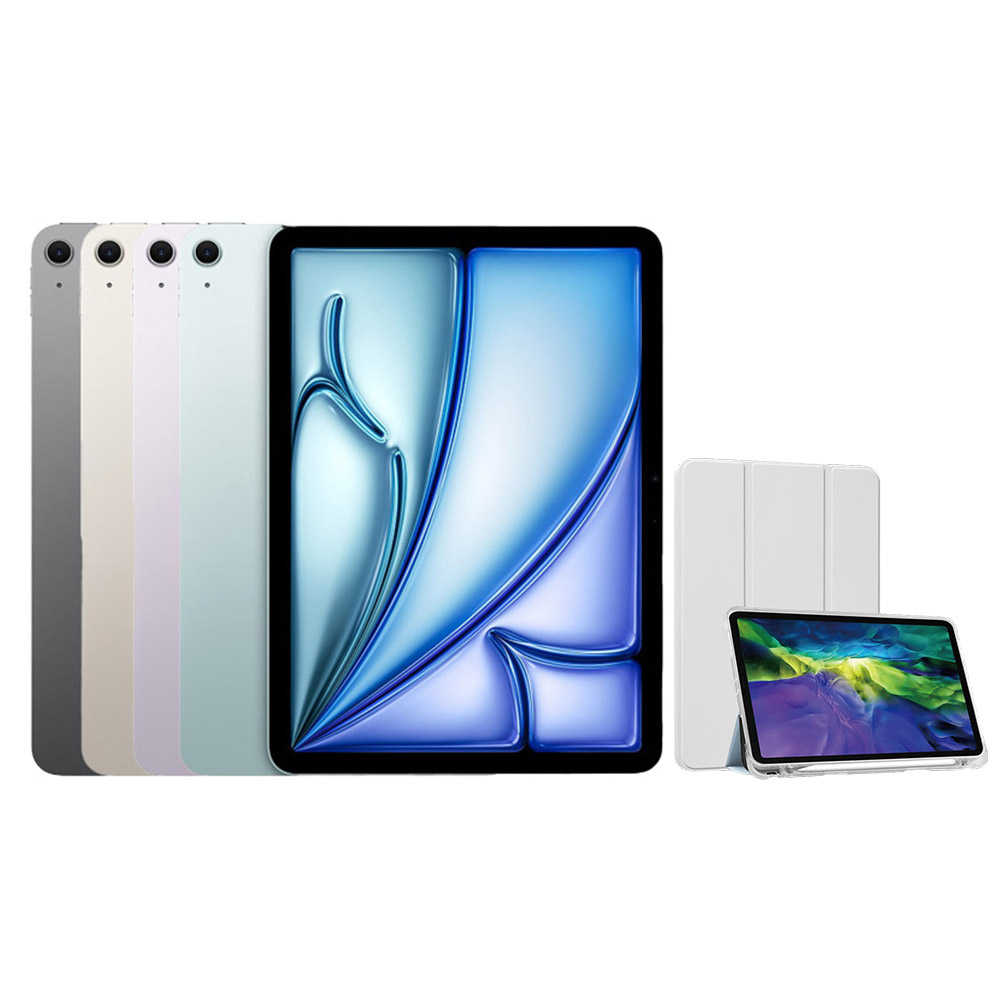 Apple 蘋果 iPad Air 13吋 M3 1TBG WiFi+三折休眠防摔殼+高透光滿版保護貼
