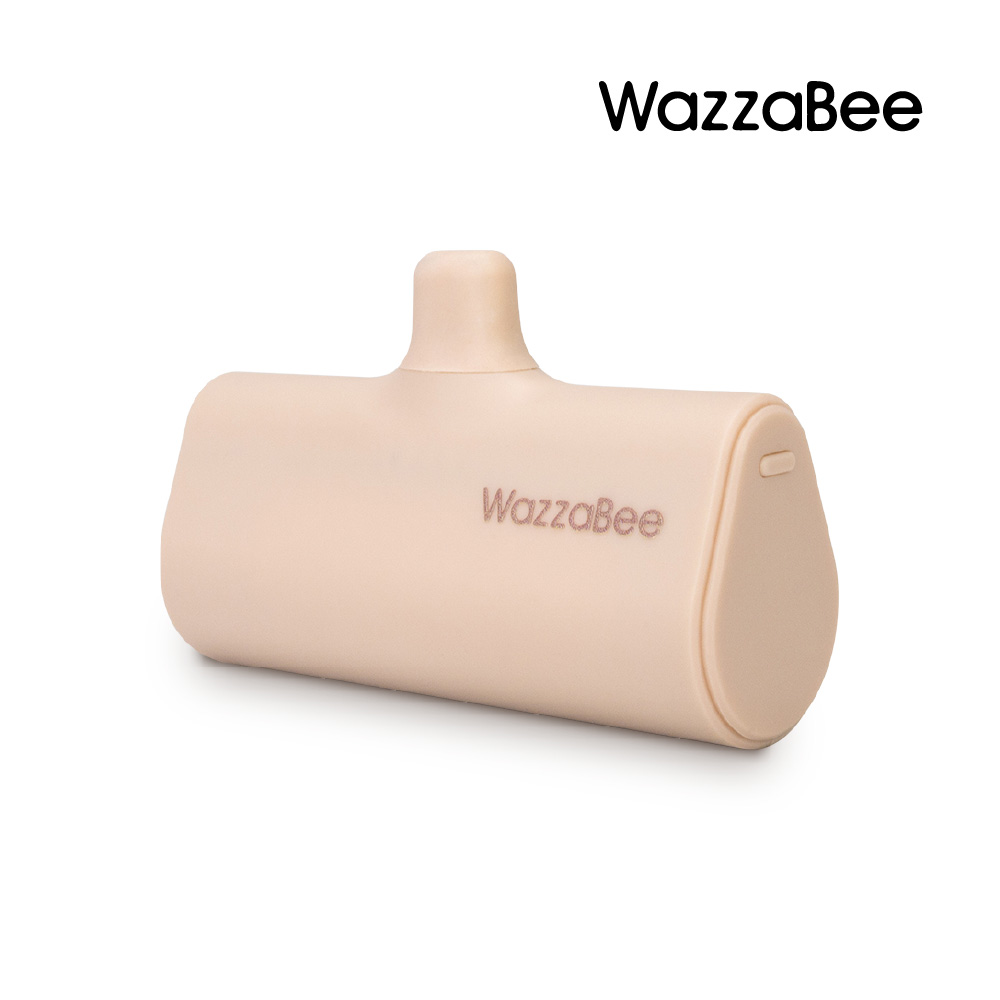 WazzaBee 掌心行動電源 6000 series Type-C 奶茶色