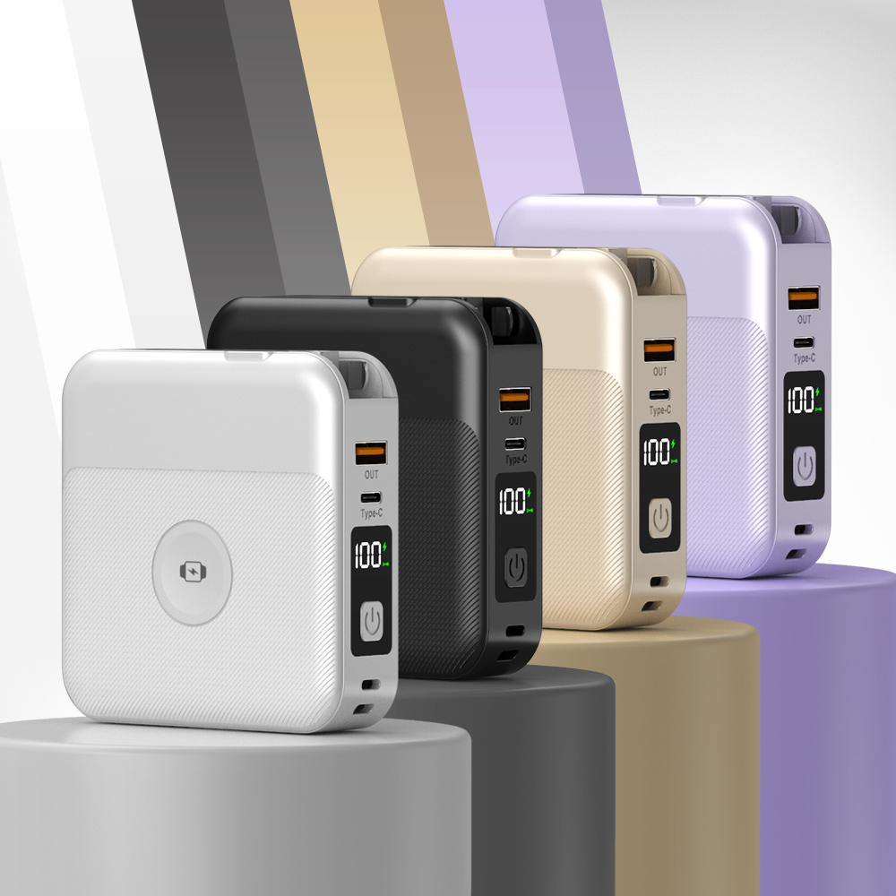 AI智慧 10000mAh 雙孔輸出多功能無線充行動電源 37Wh 具Wh標示(磁吸/自帶雙線/無線)