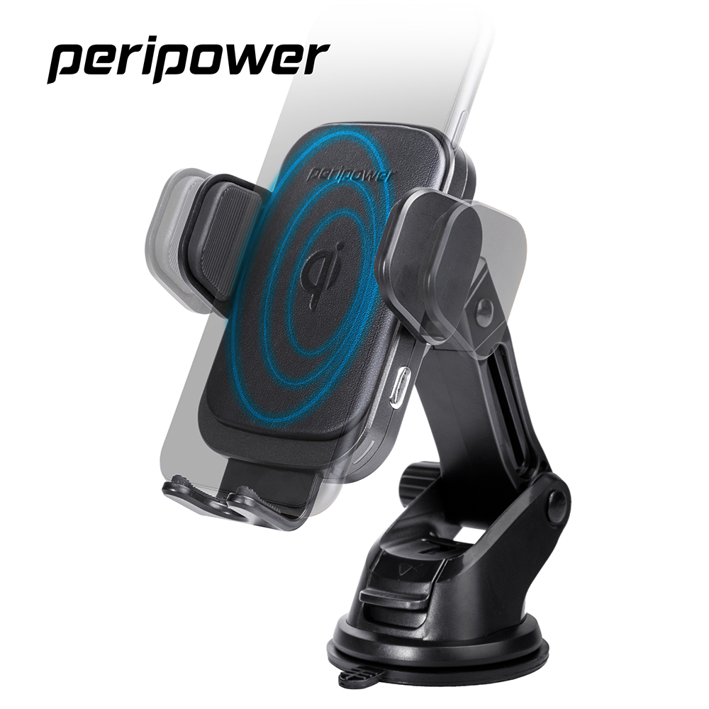 peripower PS-T09無線充系列-自動開合夾臂式伸縮調整手機架/無線充電