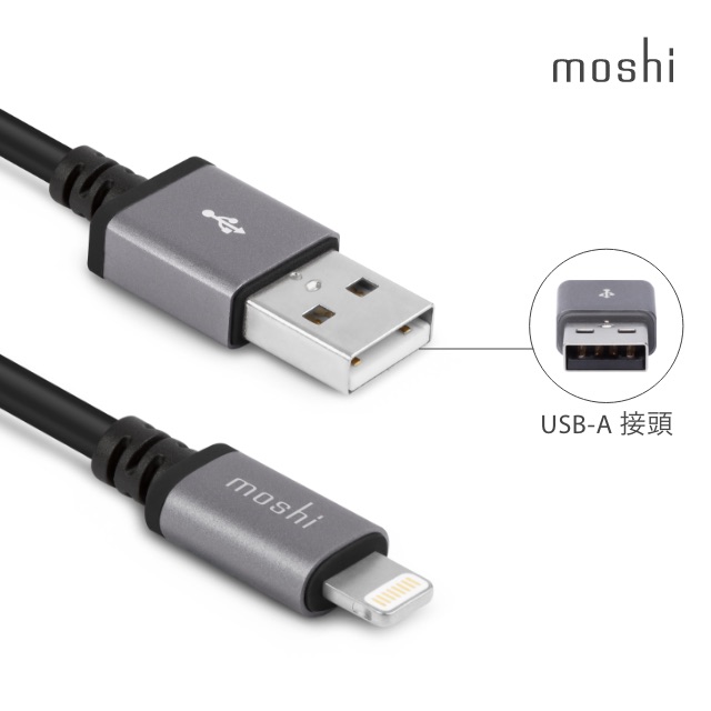 Moshi Lightning - USB 傳輸線 (3M，黑色 )
