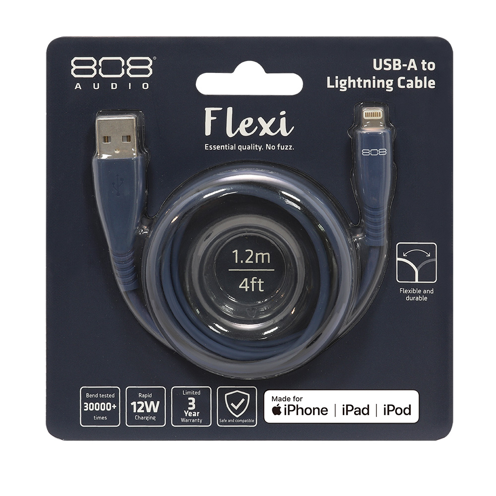 【808 Audio】FLEXI系列 Lightning高速充電傳輸線1.2m-Verse 7686U(海軍藍)