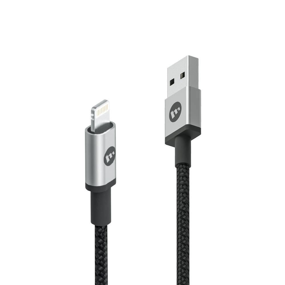 mophie MFi認證 USB-A To Lightning 編織快速充電傳輸線-黑色-300cm