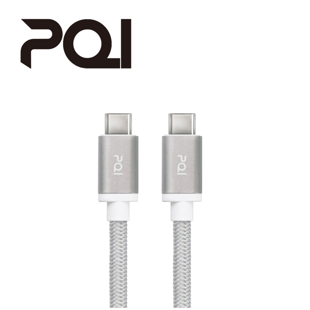 PQI qCable C100cm C to C編織線-北極銀