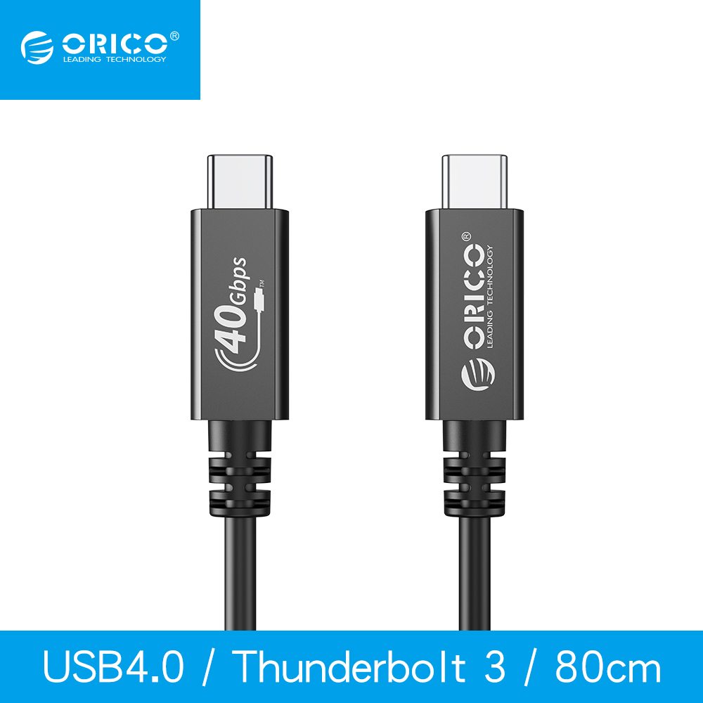 ORICO USB 4.0超高速傳輸充電線80cm U4A08-BK-BP