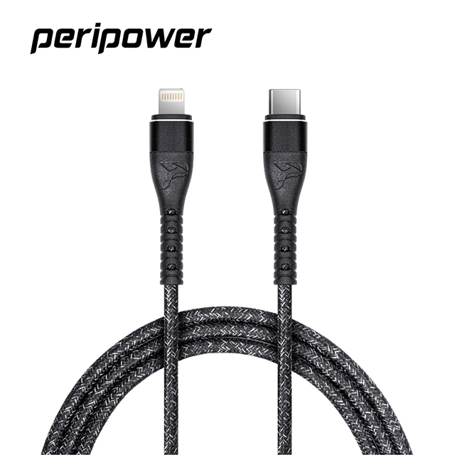 peripower CD-03 精研編織系列 USB-C to Lightning 快充傳輸線-鐵礦黑 ( Type-C to Lightning /100 cm)