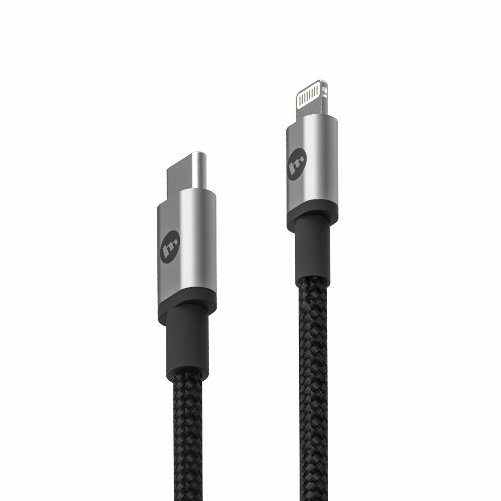 mophie MFi認證 USB-C To Lightning PD編織快速充電傳輸線-黑色-100cm