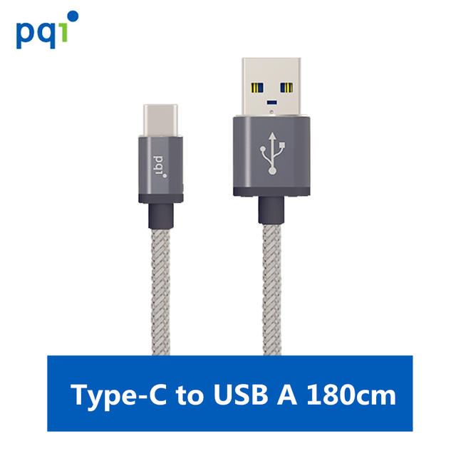 PQI C-Cable C to A Metallic 180cm (3A快充 Type-C 強勁金屬編織線)