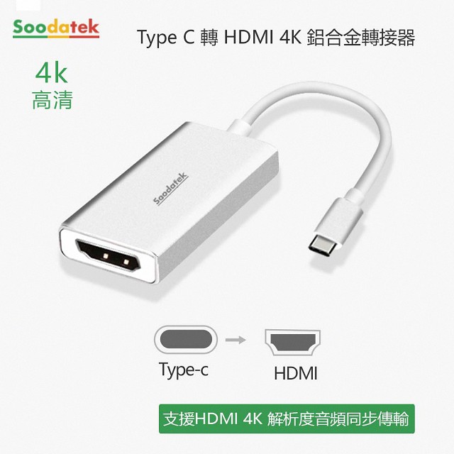 【Soodatek】type C TO HDMI/SCDH-AL4KSI