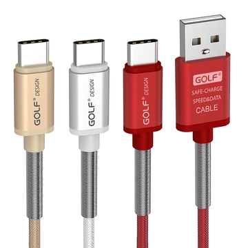 GOLF USB 轉 Type-C 雷霆系列 尼龍網格傳輸線(1M)