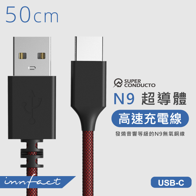 【innfact】TypeC N9極速充電線 50cm