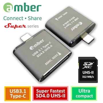 amber 超級最快速SD4.0讀卡機USB 3.1 Type-C to SD4.0 UHS-II OTG