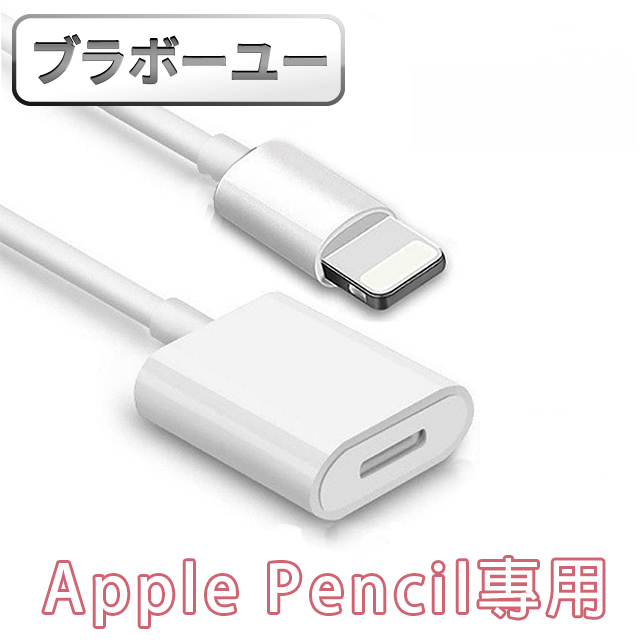 ブラボ一ユ一 Apple Pencil Lightning 充電延長轉接線(1M-白)