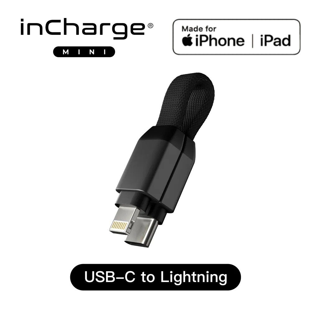瑞士｜ inCharge mini充電傳輸線USB-C to Lightning（蘋果MFI認證）