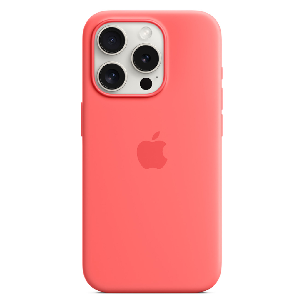 Apple 原廠 iPhone 15 Pro MagSafe 矽膠保護殼【芭樂紅】