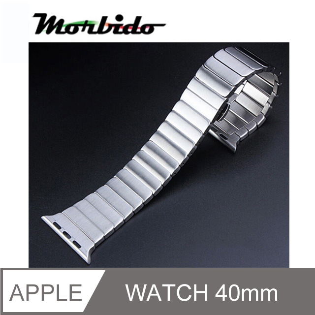 Morbido蒙彼多 Apple Watch 40mm鍊式不鏽鋼錶帶(銀色)