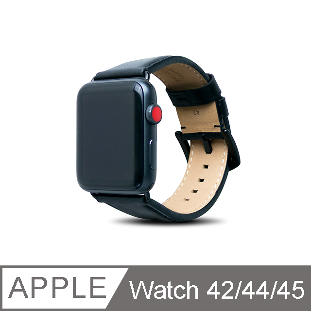 Alto Apple Watch 皮革錶帶 44/42mm - 渡鴉黑