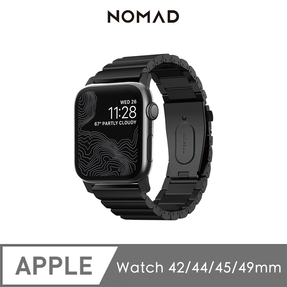 美國 NOMAD APPLE WATCH 不鏽鋼錶帶-42/44mm(黑)