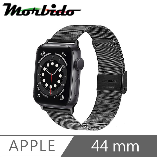 Morbido蒙彼多Apple Watch 6/SE 44mm不鏽鋼編織卡扣式錶帶 黑
