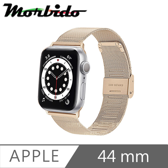 Morbido蒙彼多Apple Watch 6/SE 44mm不鏽鋼編織卡扣式錶帶 復古金