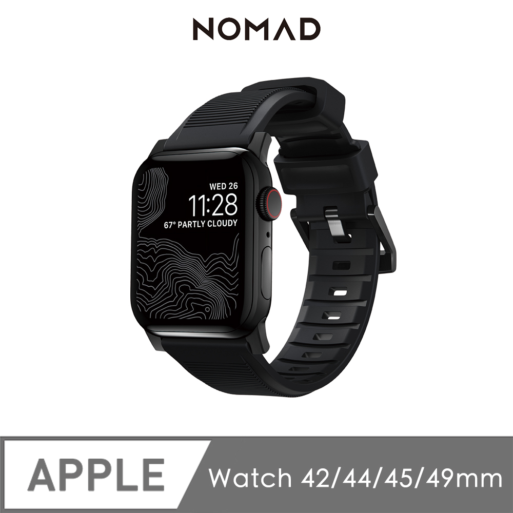 美國 NOMAD APPLE WATCH 專用高性能橡膠質感錶帶-42/44mm (黑)