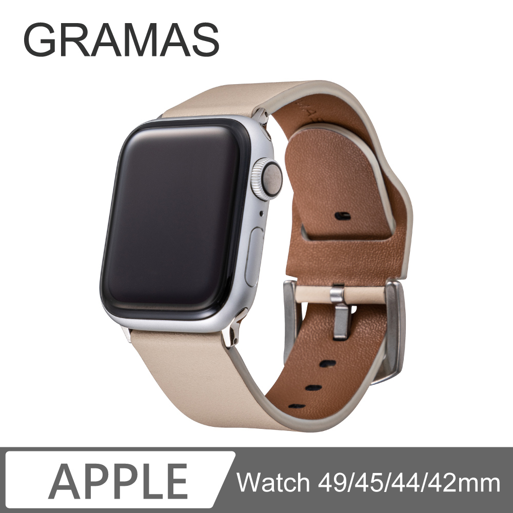 GM Apple Watch 42/44mm 義大利真皮錶帶-米