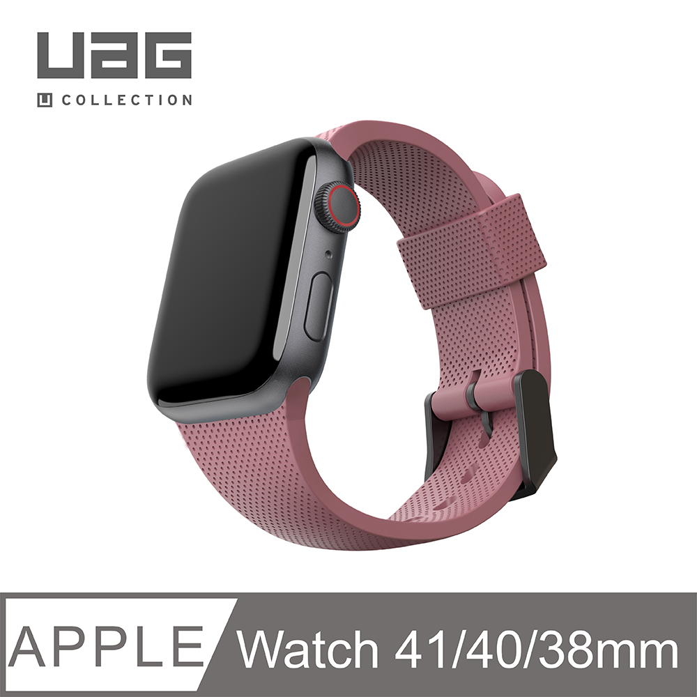 [U Apple Watch 38/40mm 舒適矽膠錶帶-粉
