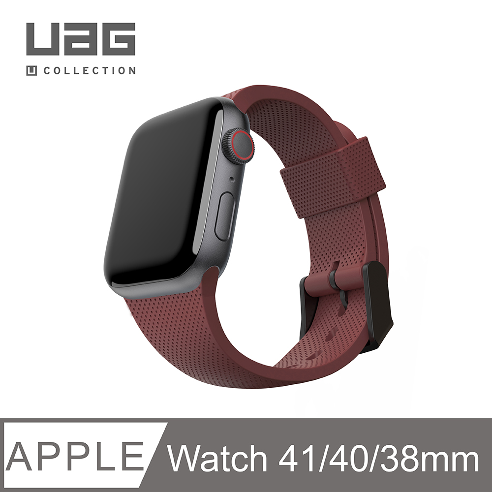 [U Apple Watch 38/40mm 舒適矽膠錶帶-紫紅