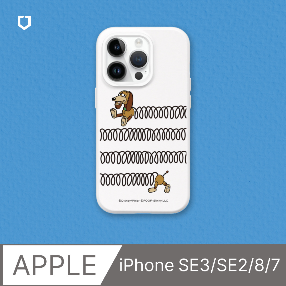 【犀牛盾】iPhone SE3/SE2/8/7SolidSuit防摔背蓋手機殼｜玩具總動員系列-彈簧狗(多色可選)