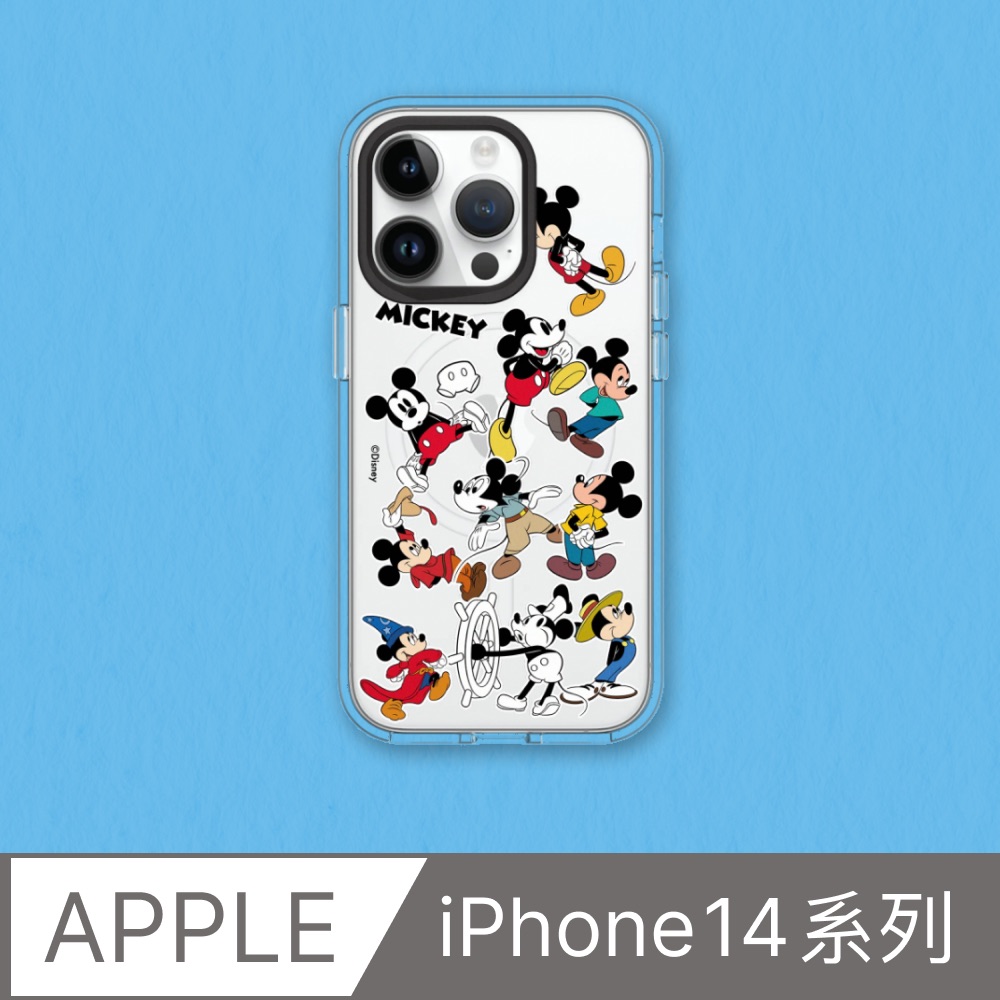 【犀牛盾】iPhone 14系列Clear(MagSafe 兼容)透明防摔手機殼｜迪士尼-米奇系列-Sticker-各種米奇