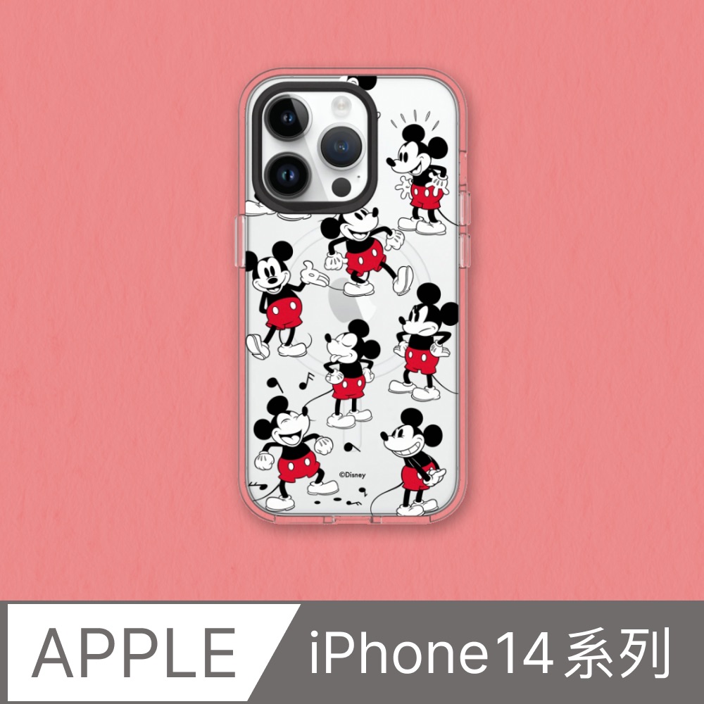 【犀牛盾】iPhone 14系列Clear(MagSafe 兼容)透明防摔手機殼｜迪士尼-米奇系列-Sticker-米奇的常態