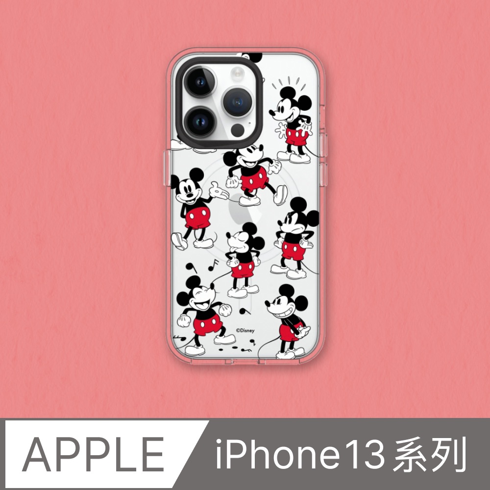 【犀牛盾】iPhone 13系列Clear(MagSafe 兼容)透明防摔手機殼｜迪士尼-米奇系列-Sticker-米奇的常態