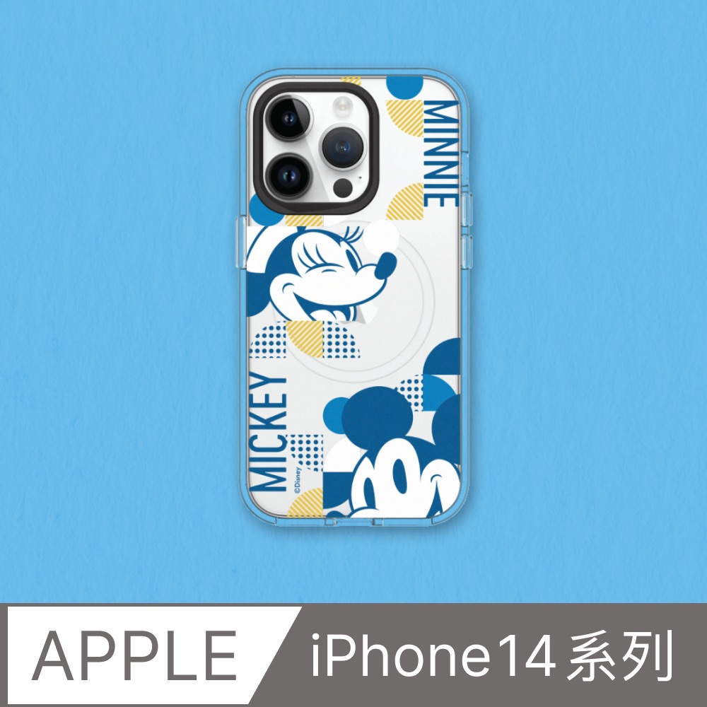 【犀牛盾】iPhone 14系列Clear(MagSafe兼容)透明防摔手機殼｜迪士尼-米奇系列-展示好感情-米奇與米妮