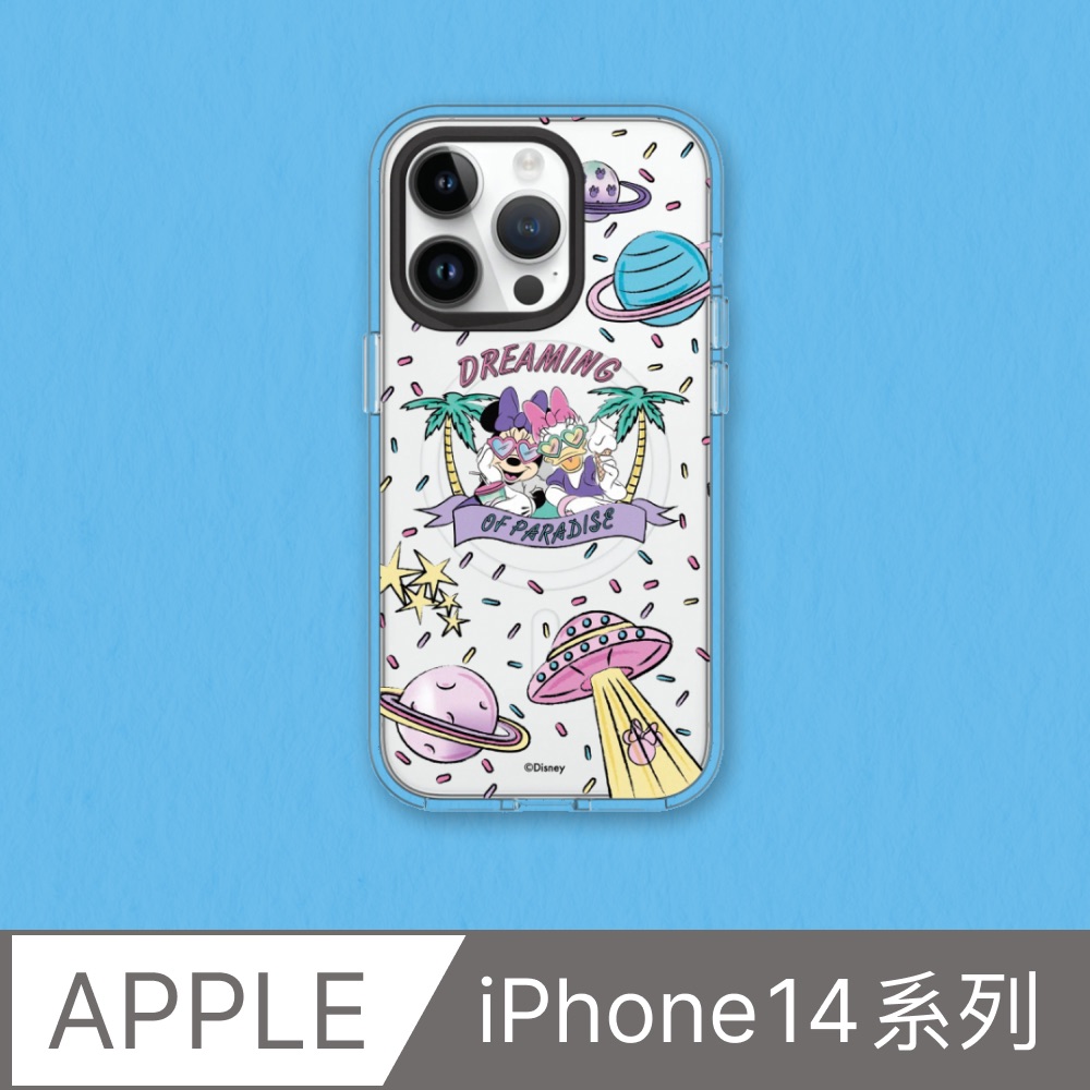 【犀牛盾】iPhone 14系列Clear(MagSafe 兼容)透明防摔手機殼｜迪士尼-米奇系列-繽紛宇宙-米妮與黛西
