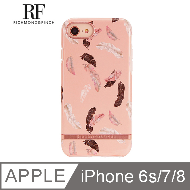 RF瑞典手機殼 玫瑰金線框-繽紛羽毛 - iPhone 6s/7/8 4.7吋