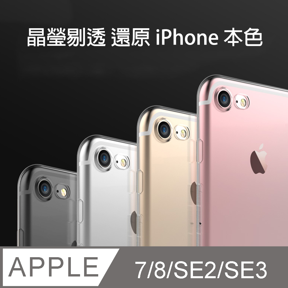 Apple iPhone 7/8/SE2/SE3 (4.7吋) 晶亮透明 TPU 高質感軟式手機殼/保護套 光學紋理設計防指紋