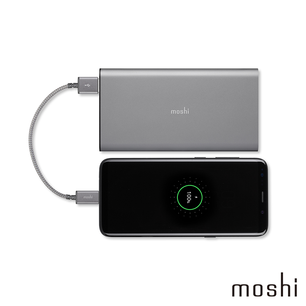 Moshi Integra™ 強韌系列 USB-C To USB-A 耐用充電/傳輸編織線（0.25 M）