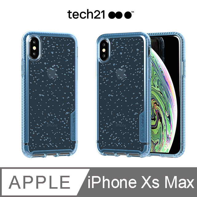 英國Tech 21抗衝擊PURE SODA防撞硬式泡泡保護殼-iPhone Xs Max-冰晶藍