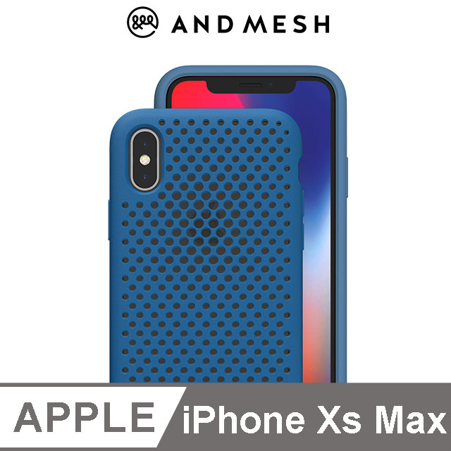 日本AndMesh QQ網點軟質防撞保護套-iPhone Xs Max 鈷藍色