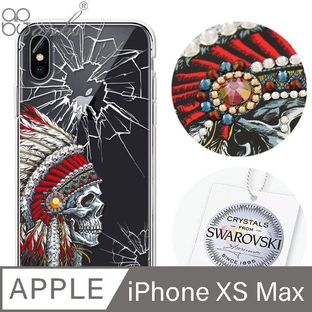 apbs iPhone XS Max 6.5吋施華彩鑽防震雙料手機殼-酋長