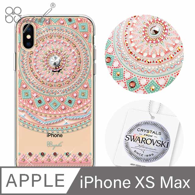 apbs iPhone Xs Max 6.5吋施華洛世奇彩鑽手機殼-滿版圖騰