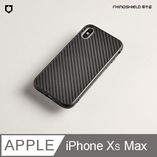 【犀牛盾】iPhone XS Max (6.5吋) SolidSuit 防摔背蓋手機保護殼-碳纖維紋路