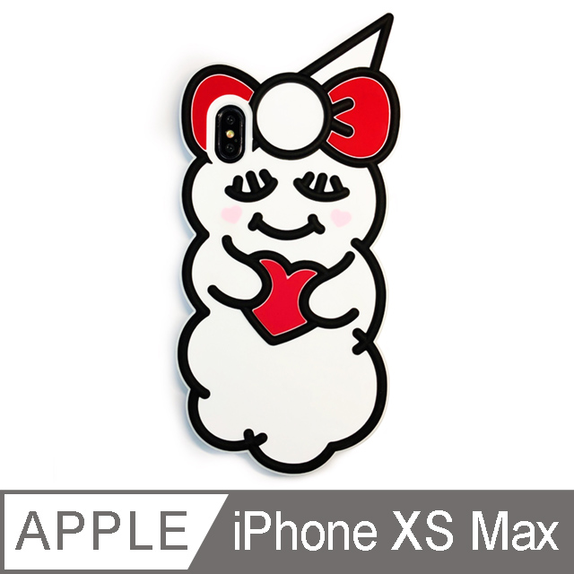 【Candies】蝴蝶結睡眠寶寶手機殼(愛心臉頰)-iPhone XS Max