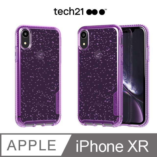 英國Tech 21抗衝擊PURE SODA防撞硬式泡泡保護殼-iPhone XR-蝶蘭紫