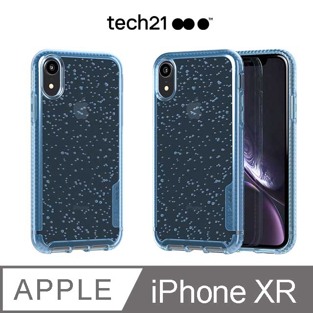 英國Tech 21抗衝擊PURE SODA防撞硬式泡泡保護殼-iPhone XR-冰晶藍