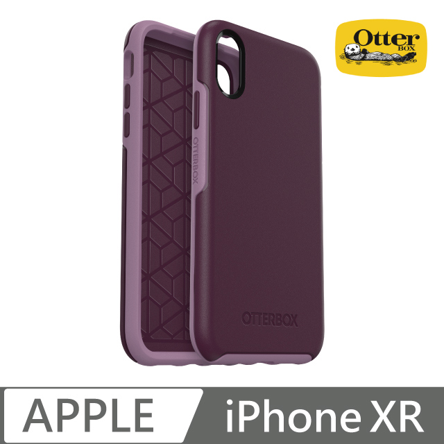 OB iPhone XR Symmetry炫彩幾何保護殼-紫